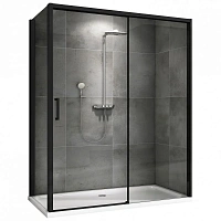Душевой уголок Abber Komfort 130х90 см профиль черный