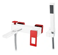 Смеситель для ванны Boheme Q хром/красный