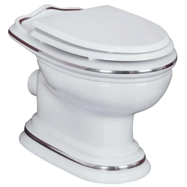 Унитаз напольный с высоким бачком Migliore Milady 2088 декор платина (детальная фотография)