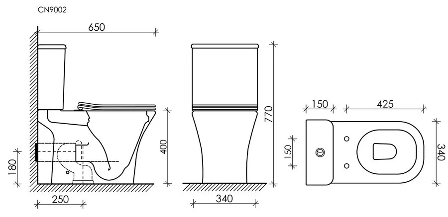 Унитаз компакт Ceramica Nova Alfa с бачком CN9002 (детальная фотография), современные, hi-tech