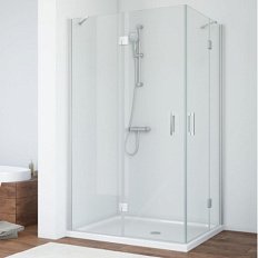 Душевой уголок профиль матовый хром стекло шиншилла Vegas-glass