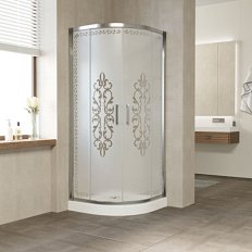 Душевой уголок профиль глянцевый хром стекло Felicita1 Vegas-glass