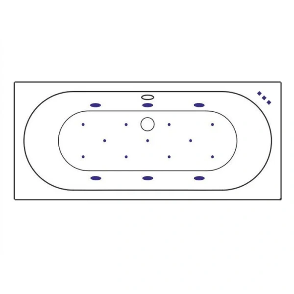 Ванна гидромассажная Excellent Oceana Slim Relax 160 x 75 см, белый/золото, WAEX.OCE16S.RELAX.GL (детальная фотография), 160х75