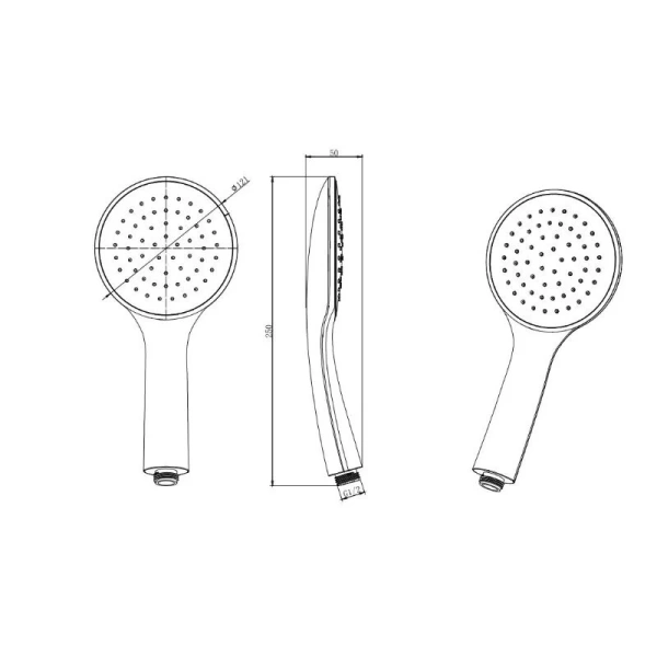 Ручной душ Акватек черный AQ2001MB (детальная фотография), душевые лейки