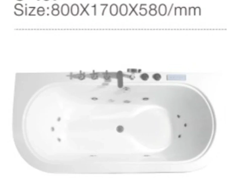 Ванна гидромассажная Frank F160, пристенная, 170 x 80 x 58 см, 20156060 (детальная фотография), современныe, hi-tech