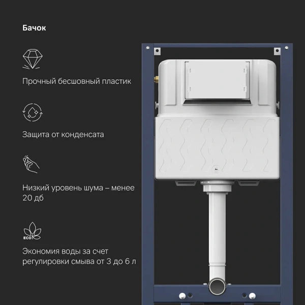 Инсталляция для унитаза Am.Pm Pro с сенсорной клавишей I012704.50A38 (детальная фотография), с электронным сливом