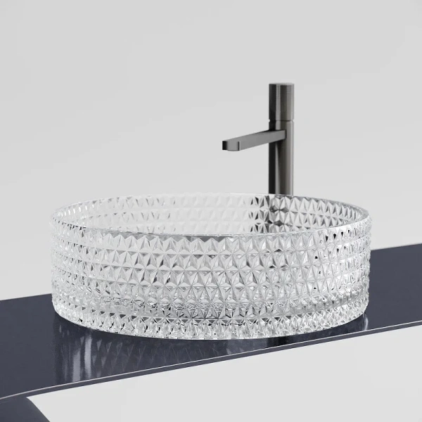 Раковина Ceramica Nova Cristal 36 см прозрачная CN6062 (детальная фотография) index_1