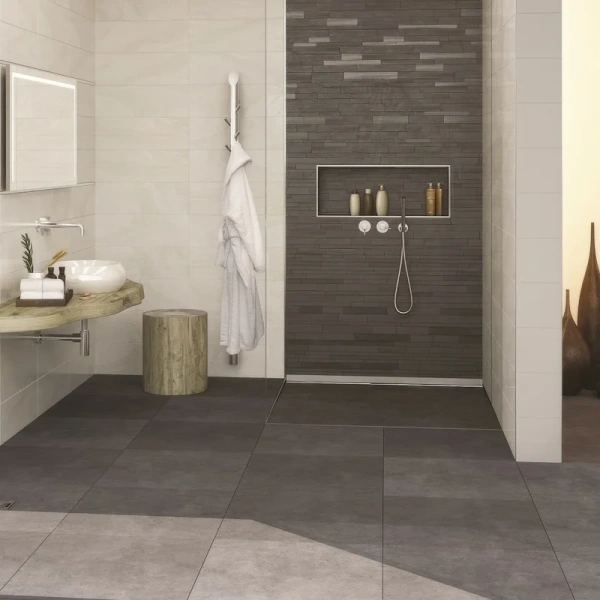 Душевой лоток BERGES Wall 60 см хром 091156 (детальная фотография), для монтажа в стену