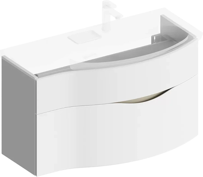 Тумба под раковину подвесная Kerama Marazzi Riva 100 cм правая RV.100Rh\WHT.M (детальная фотография), подвесная, пристенная