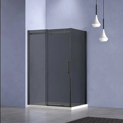 Душевой уголок Vincea Como-N 150х80 см профиль черный стекло тонированное - фото 3