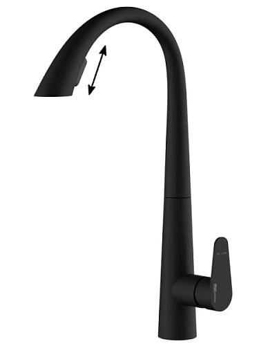 Смеситель для кухни WasserKRAFT черный матовый - фото 2
