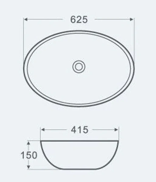 Раковина Azario 62.5 см накладная AZ-3077 (детальная фотография), современные, hi-tech