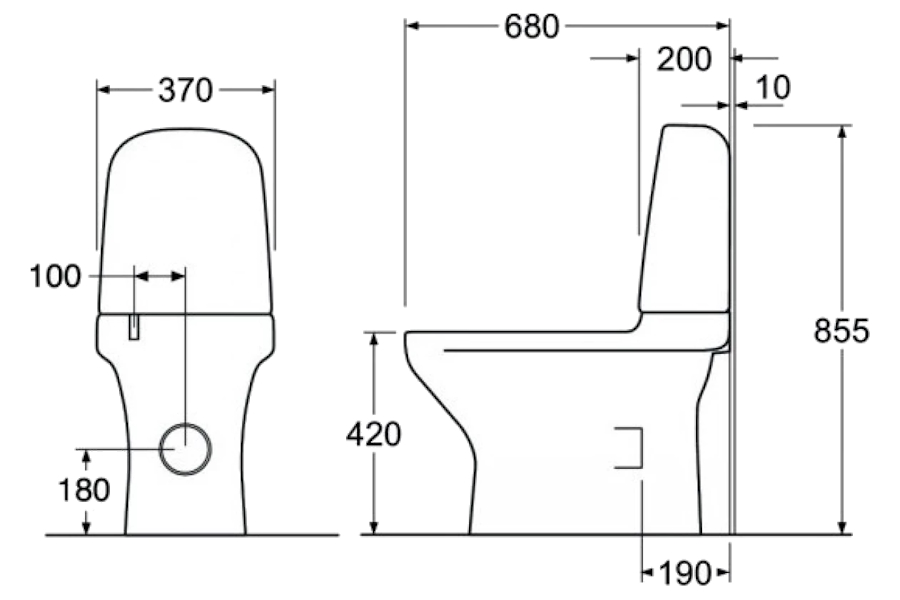Схема (детальная фотография), безободковые, сиденье с микролифтом , с антивсплеском, компакт, низкие