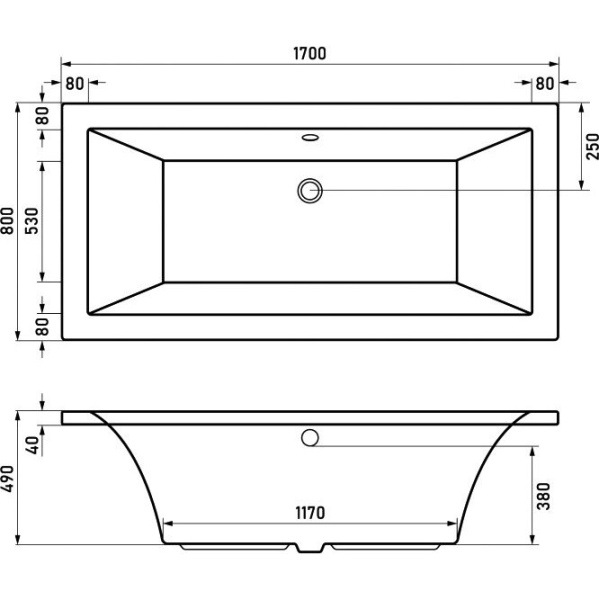 Схема (детальная фотография), без гидромассажа, недорогие, большие, глубокие