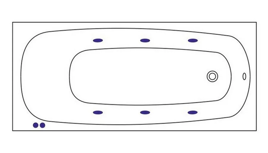 Ванна гидромассажная Whitecross Layla Soft, 180 х 80 см, увеличенная толщина акрила, усиленная армировка, белый/бронза, 0102.180080.100.SOFT.BR (детальная фотография), акриловые