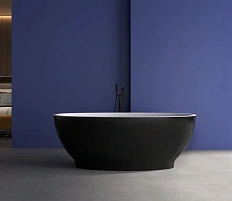 Акриловая ванна Abber 165х80 см черная матовая