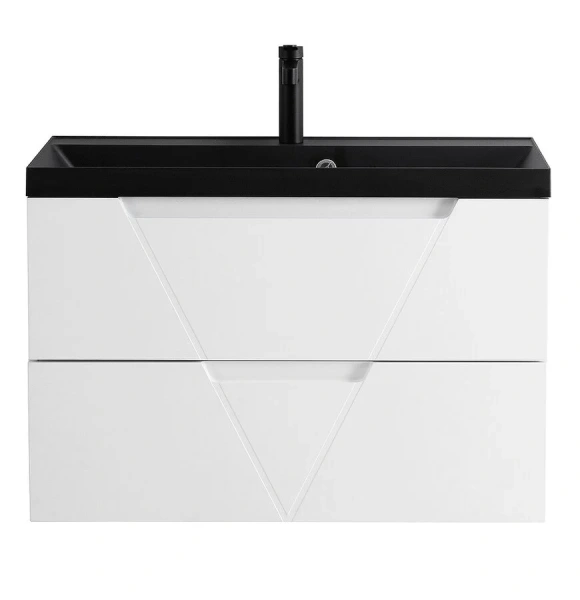Тумба под раковину подвесная BelBagno Vittoria 100 см bianco lucido покрытие эмаль VITTORIA-1000-2C-SO-BL (детальная фотография), подвесная, пристенная