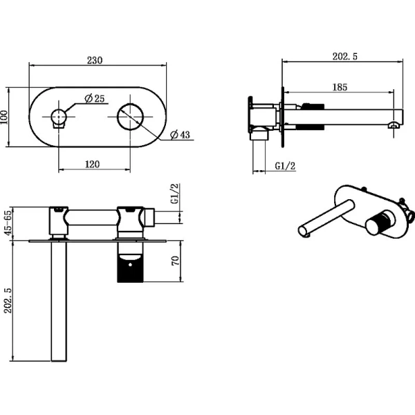 Смеситель для раковины Boheme Stick белый/золото 125-WG (детальная фотография), для раковины