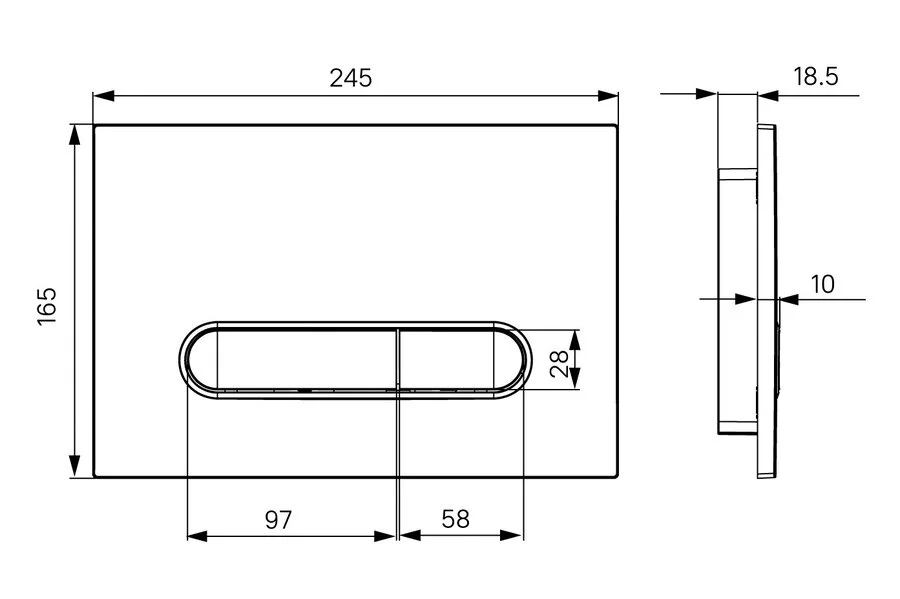 Клавиша смыва IDDIS Unifix белая/черный UNI01WBi77 (детальная фотография), в наличии