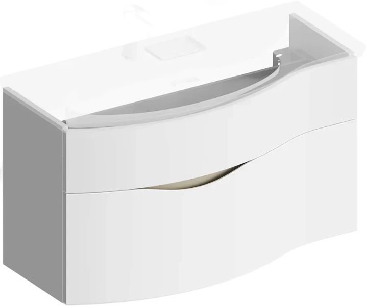 Тумба под раковину подвесная Kerama Marazzi Riva 100 cм левая RV.100Lh\WHT.M (детальная фотография), современная, hi-tech