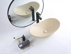 Раковина BelBagno 60 см накладная, бежевая матовая