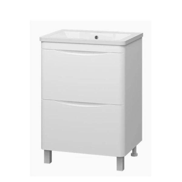 Тумба с раковиной напольная Misty Атлантик 60 см с ящиками (детальная фотография), напольная, пристенная