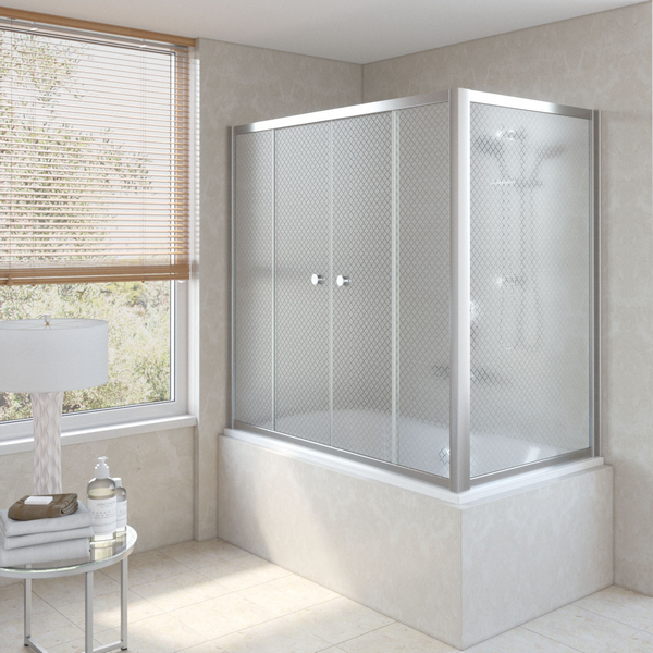 Душевая шторка на ванную профиль глянцевый хром стекло ретро Vegas-glass Z2V+ZVF 170*80 08 R04 (детальная фотография)