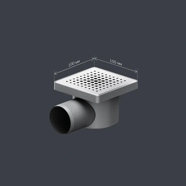 Душевой трап Am.Pm PrimeFlow 10 см хром матовый W02BD-P11-010-01SB (детальная фотография), для монтажа в пол