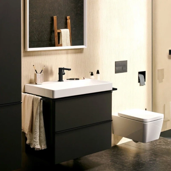Смеситель для раковины Hansgrohe Tecturis E матовый черный 73020670 (детальная фотография), черные