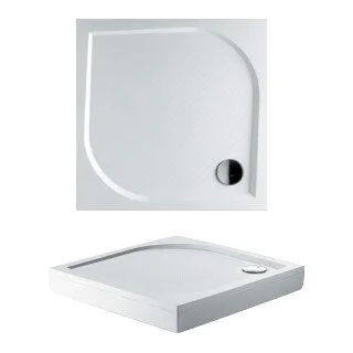 Душевой поддон из литьевого мрамора белый с сифоном Riho Kolping DB20 80x80 см D004004005 (детальная фотография), из искусственного камня