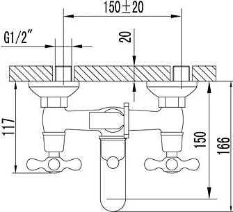 Смеситель для ванны Lemark Standard LM2102C (детальная фотография), недорогие, округлая форма, с душевой лейкой