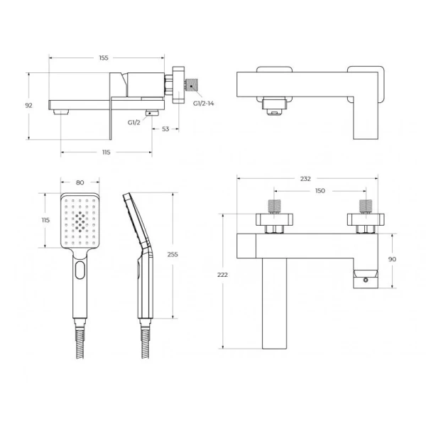 Смеситель для ванны Cezares Slider сатин SLIDER-VD-IN (детальная фотография), для ванны