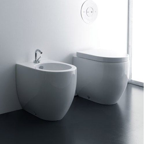 Биде напольное Kerasan Flo белое 312001*1 (детальная фотография), белые