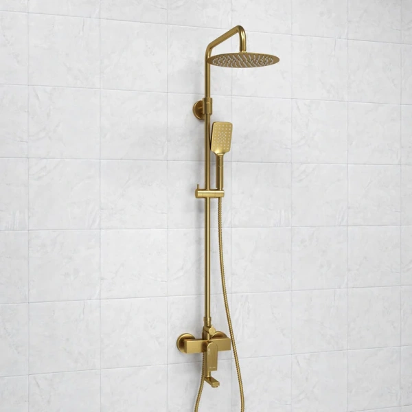 Душевая стойка WasserKRAFT Aisch матовое золото A155.259.201.BG (детальная фотография), золото