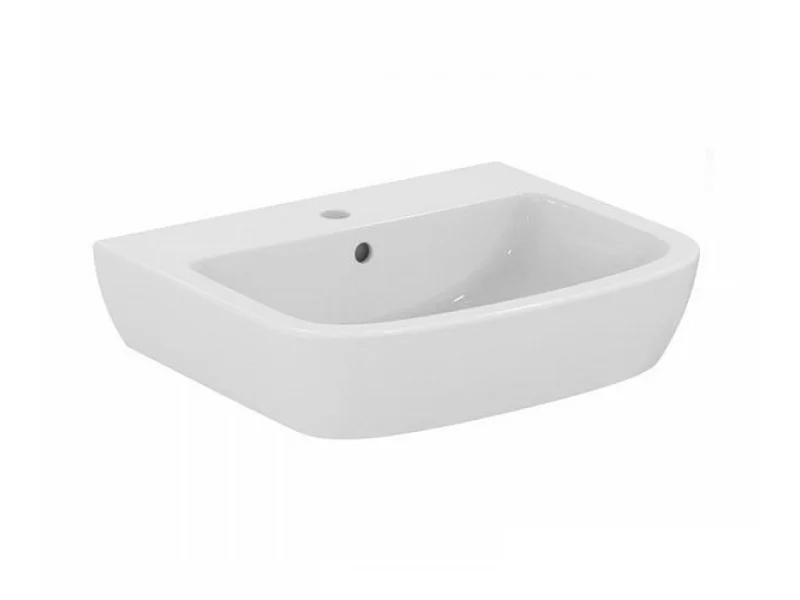 Раковина Ideal Standard Tempo 65 см центральное отверстие под смеситель T056301 (детальная фотография), подвесные, на полупьедестал, на пьедестал, пристенные