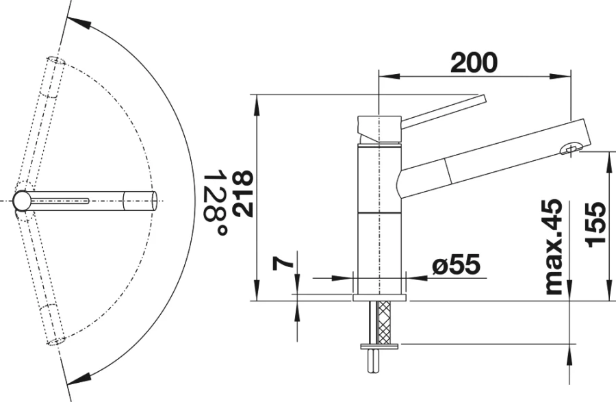 Смеситель для кухни кофе Blanco Alta-S Compact 515334 (детальная фотография), для кухни