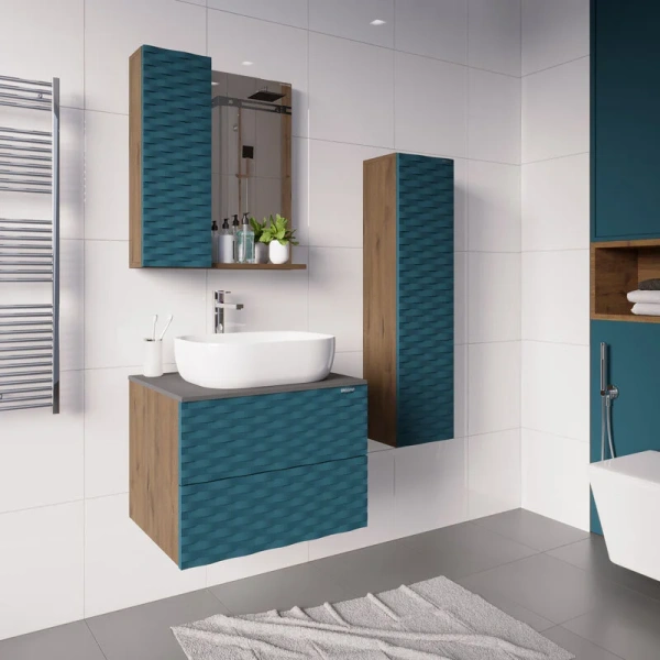 Тумба под раковину подвесная Grossman Альба 65 см веллингтон/бриз 106502 (детальная фотография), комплект (набор)