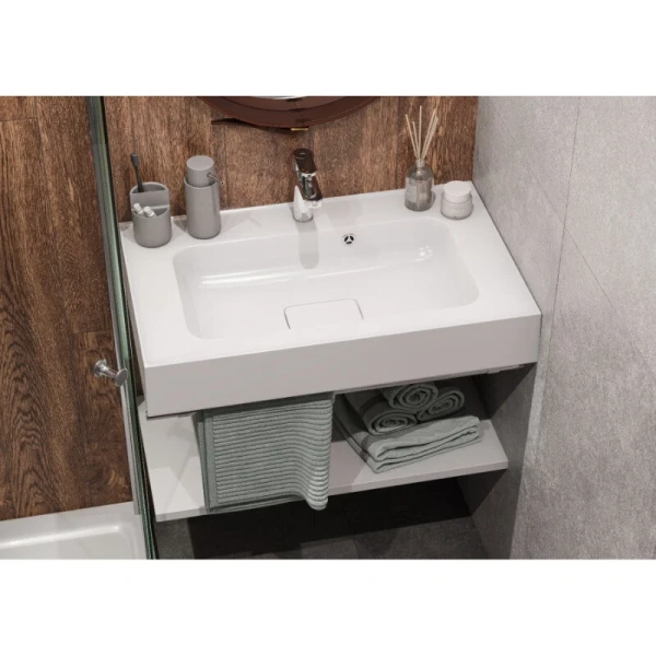 Раковина Акватон Ричмонд 80 см белая 1A70593KRD010 (детальная фотография), подвесные, накладные (на столешницу), пристенные