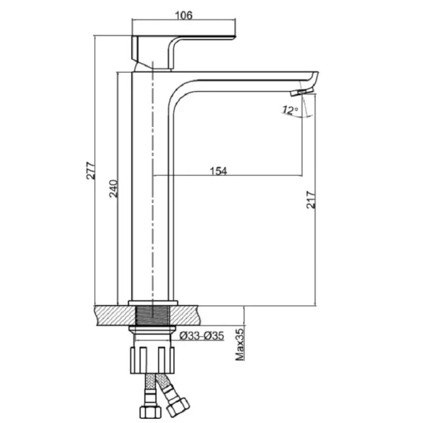 Смеситель для раковины Cersanit Geo хром 63043 (детальная фотография), для раковины