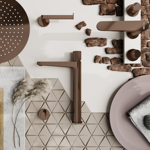 Бумагодержатель WasserKRAFT Asphe розовое золото K-77796 (детальная фотография), настенные