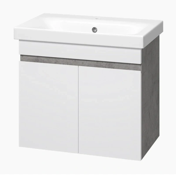 Тумба под раковину подвесная Misty Ронда 60 см белая/бетон П-Рон-01060-0521 (детальная фотография), 60 см