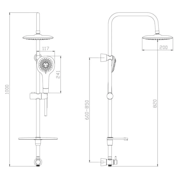 Душевая стойка Lemark LM8808C (детальная фотография), современные, hi-tech