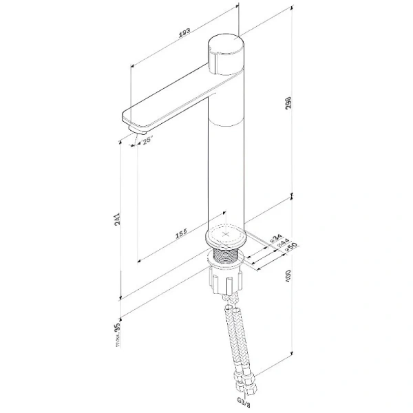 Смеситель для раковины Am.Pm X-Joy хром F85A92500 (детальная фотография), для раковины