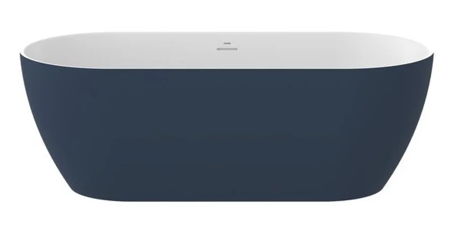 Ванна акриловая Ravak Freedom O TEC CD21400000, 170 x 77 см, отдельностоящая, синяя, слив-перелив белый (детальная фотография), современныe, hi-tech