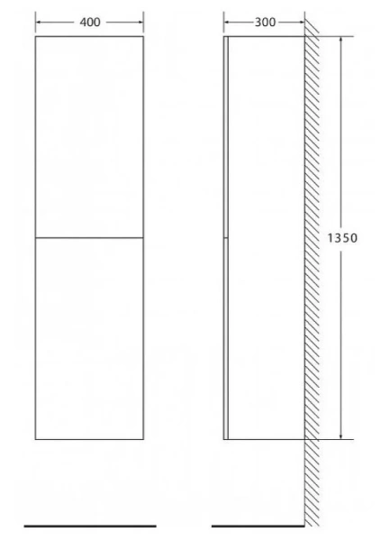 Шкаф-пенал подвесной Belbagno Luce 40 см stucco cemento LUCE-1350-2A-SC-SCM (детальная фотография), нет в наличии