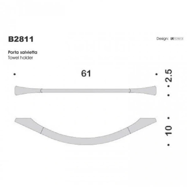 Полотенцедержатель Colombo Land латунь B2811 (детальная фотография), современные, hi-tech