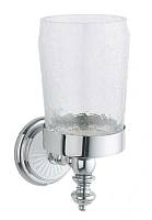 Стакан для ванной Boheme Vogue с белым декором розетки