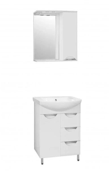 Тумба с раковиной напольная Style Line Жасмин ЛС-00000036 70 см с тремя ящиками (детальная фотография), напольная, пристенная