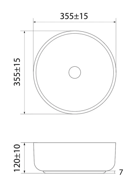 Раковина IDDIS Ray 35,5 см черная RAYBM03i27 (детальная фотография), современные, hi-tech