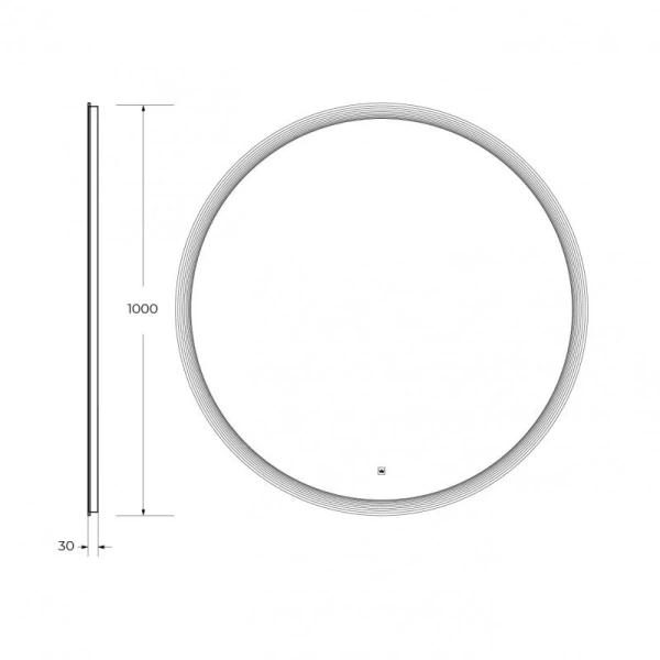 Зеркало с подсветкой Cezares Eco 100 см круглое CZR-SPC-ECO-1000-LED-TCH (детальная фотография), в наличии